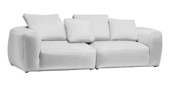 BIGSOFA in Samt Weiß  - Schwarz/Weiß, MODERN, Kunststoff/Textil (260/70/122cm) - Carryhome