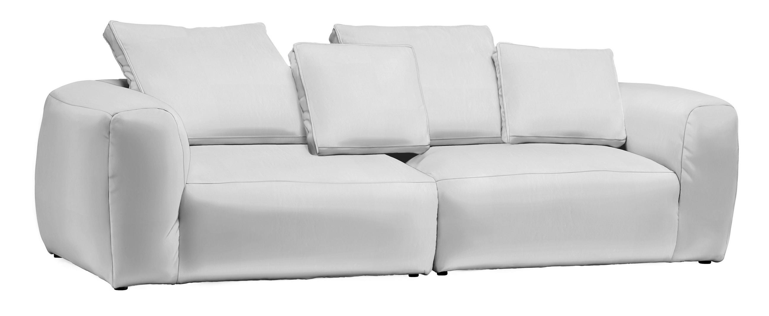 Thumbnail - Carryhome Bigsofa, Weiß, Textil, 2-Sitzer, Füllung: Silikon, 260x70x122 cm, Made in EU, Stoffauswahl, Rücken echt, Wohnz...