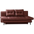 SCHLAFSOFA in Echtleder Bordeaux  - Bordeaux/Schwarz, Design, Leder/Metall (209/94/94cm) - Novel