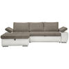 ECKSOFA in Flachgewebe Weiß, Hellbraun  175/271 cm  - Hellbraun/Weiß, Design, Kunststoff/Textil (175/271cm) - Xora