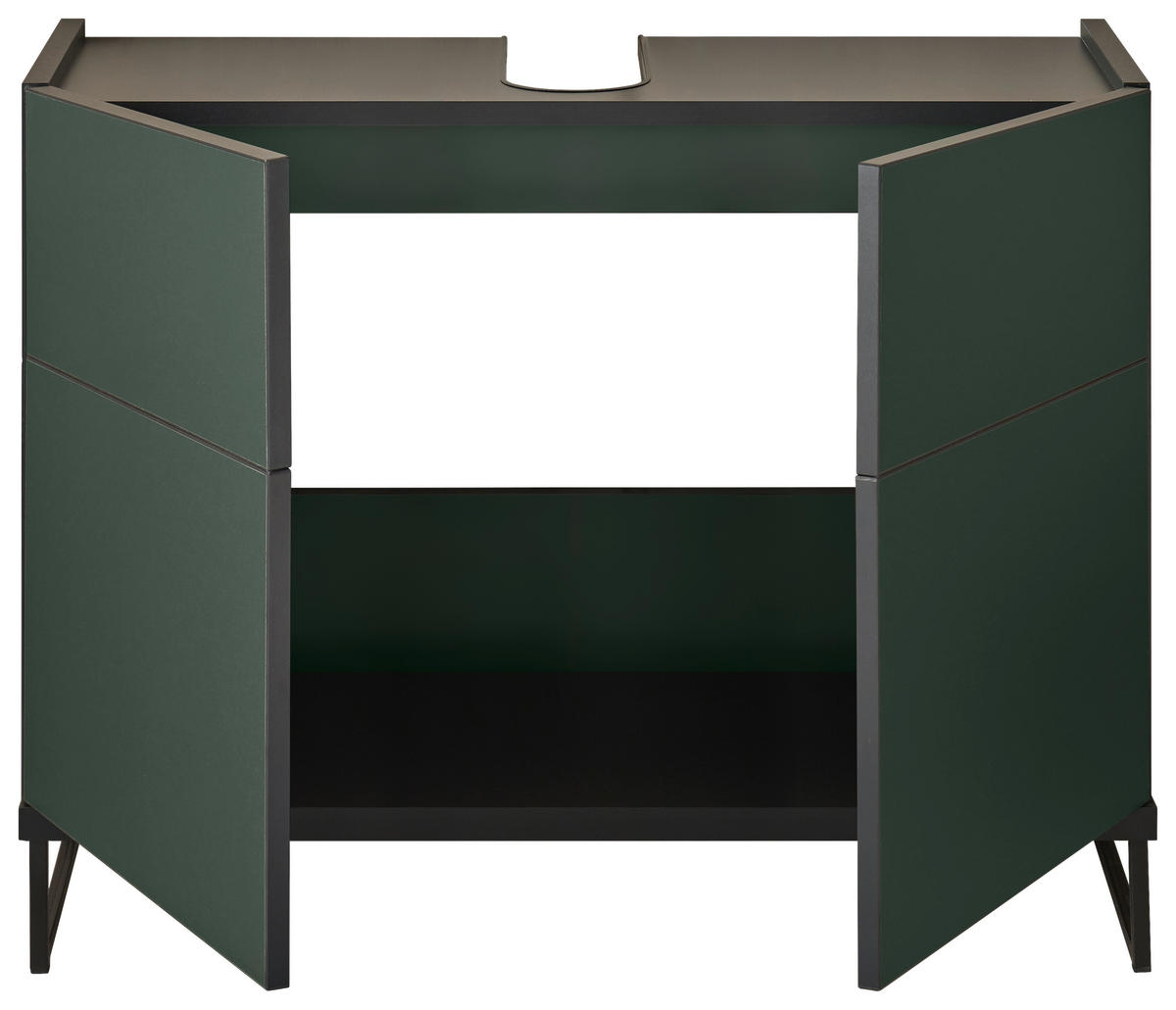 WASCHBECKENUNTERSCHRANK 80/59,4/31 cm  - Schwarz/Grün, Basics, Holzwerkstoff/Metall (80/59,4/31cm) - MID.YOU