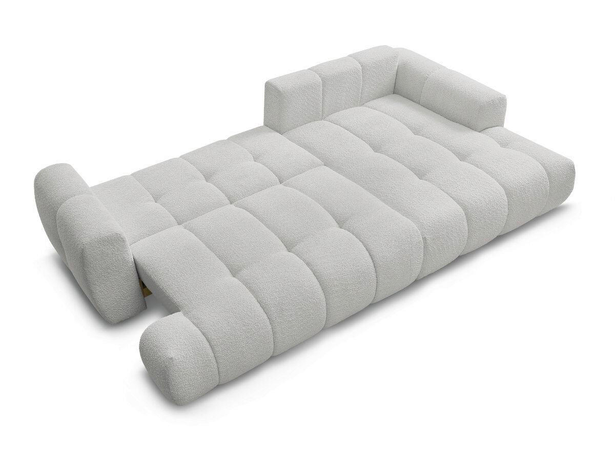 ECKSCHLAFSOFA FUJI Bouclé Hellgrau  inkl.  - Hellgrau/Schwarz, MODERN, Kunststoff/Textil (292/160cm)