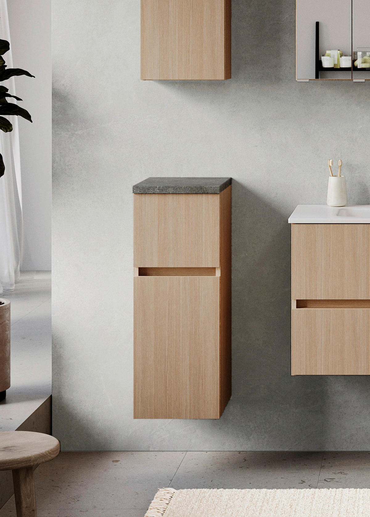 UNTERSCHRANK 30/80/35 cm   - Eichefarben/Silberfarben, KONVENTIONELL, Holzwerkstoff/Kunststoff (30/80/35cm) - Xora