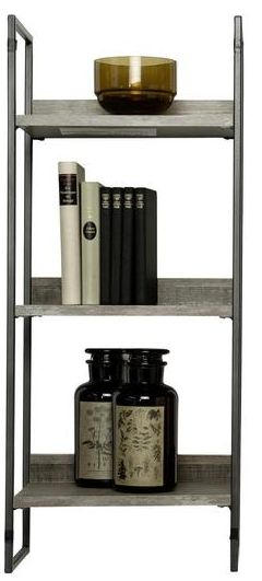 WANDREGAL  35/84/23 cm  - Anthrazit/Braun, Design, Holzwerkstoff/Metall (35/84/23cm) - Ti'me