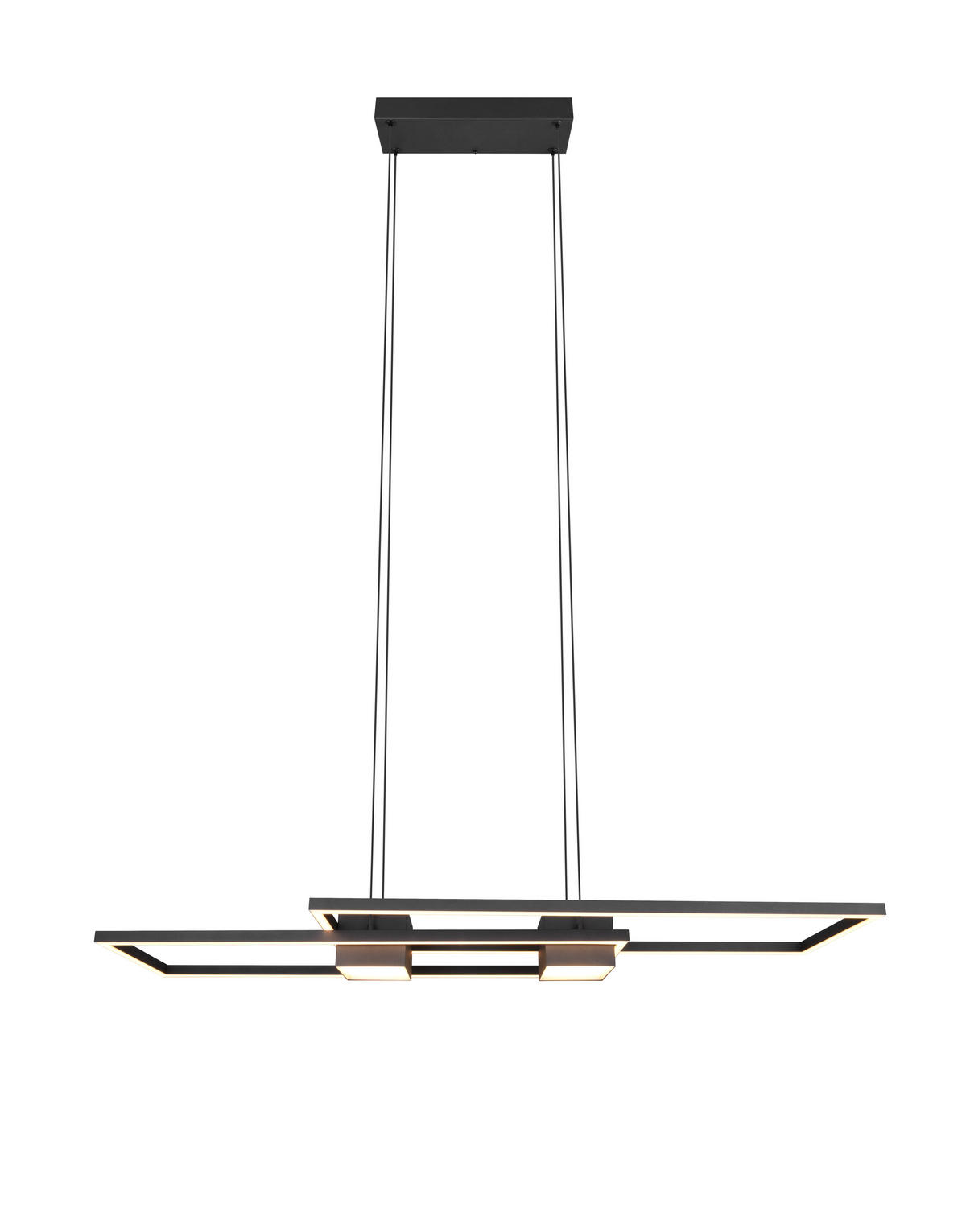 LED-HÄNGELEUCHTE 100/28/150 cm    - Schwarz/Alufarben, Design, Metall (100/28/150cm) - Trio Leuchten
