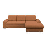 ECKSOFA Terracotta Chenille Rücken echt, Kopfteilverstellung  - Terracotta/Schwarz, KONVENTIONELL, Holz/Textil (286/203cm) - MID.YOU