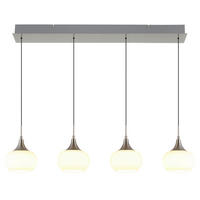 HÄNGELEUCHTE Lui 90/15/150 cm   - Opal/Schwarz, Design, Glas/Kunststoff (90/15/150cm) - Globo