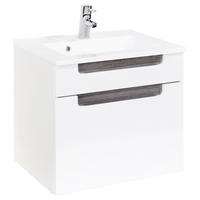 Bază Cu Lavoar  - alb/culoare stejar argintiu, Modern, piatră/material pe bază de lemn (60/54/47cm) - Held