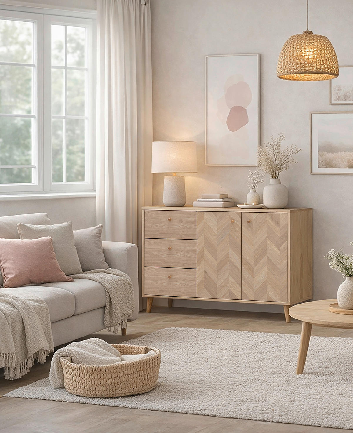 SIDEBOARD  109/73,9/33,05 cm 3 Schublade(n)  - Eichefarben, Design, Holz/Holzwerkstoff (109/73,9/33,05cm) - MID.YOU