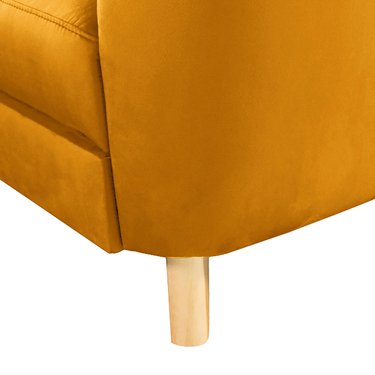 ECKSOFA Gelb Samt  - Gelb/Buchefarben, Design, Holz/Textil (190/236cm) - Livetastic