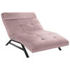 Liege mit motorischer Relaxfkt Cord Altrosa  - Schwarz/Altrosa, Design, Textil/Metall (120/54-113/158-198cm) - Pure Home Lifestyle