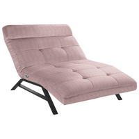 Liege mit motorischer Relaxfkt Cord Altrosa  - Schwarz/Altrosa, Design, Textil/Metall (120/54-113/158-198cm) - Pure Home Lifestyle