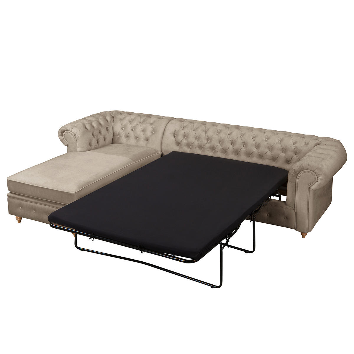 ECKSOFA Laura Taupe Mikrofaser  - Taupe/Creme, Design, Holz/Textil (182/284cm) - P & B