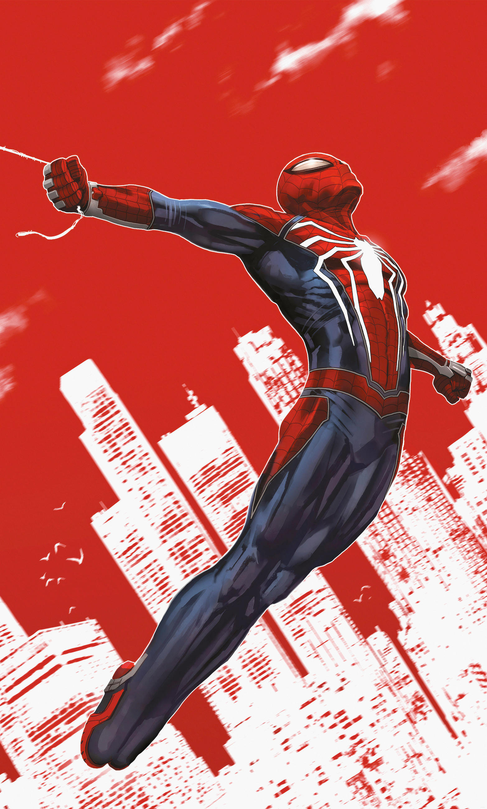 FOTOTAPETE SPIDER-MAN RED SWING  - Rot, Design, Textil (150/250cm) - Marvel