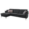 ECKSOFA Anthrazit Echtleder  - Anthrazit/Nickelfarben, MODERN, Leder/Metall (179/233cm) - Livetastic