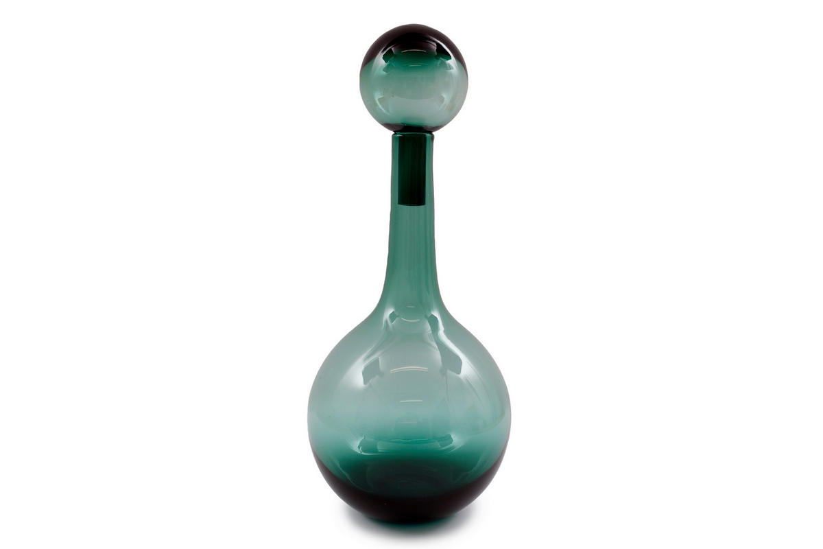 VÁZA, sklo, 46 cm - zelená, Basics, sklo (19.5/19.5/46cm)