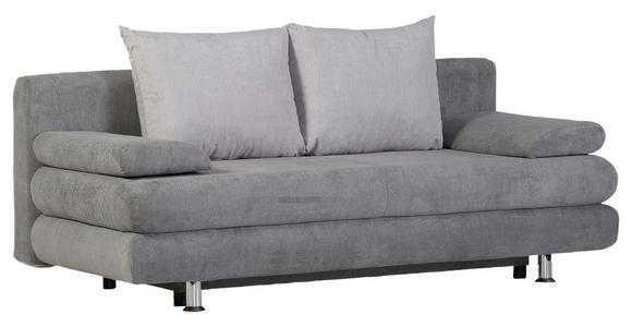 SCHLAFSOFA  in Webstoff Grau, Hellgrau  - Chromfarben/Hellgrau, Design, Kunststoff/Textil (196/74/90cm) - Carryhome
