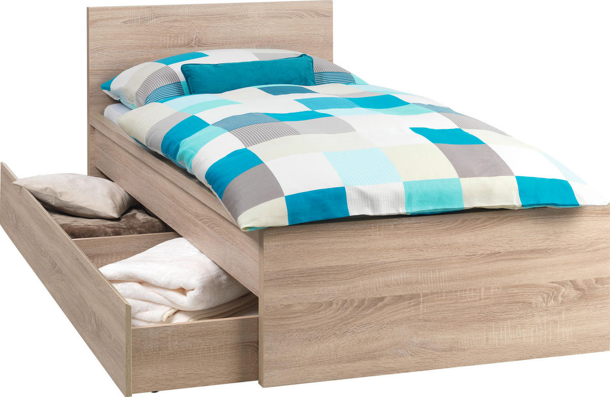 PAT 90x200 cm 90/200 cm  in stejar Sonoma   - stejar Sonoma, Konventionell, material pe bază de lemn (90/200cm) - Carryhome