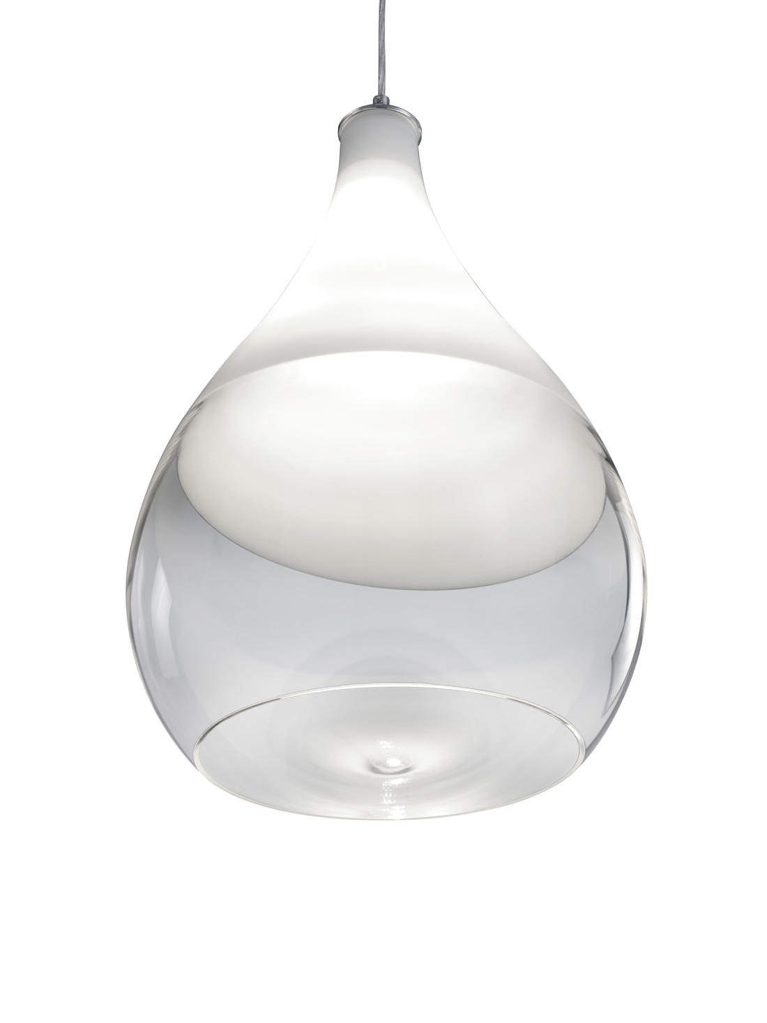 HÄNGLAMPA 35/150 cm  - klar/vit, Design, metall/glas (35/150cm) - Trio Leuchten