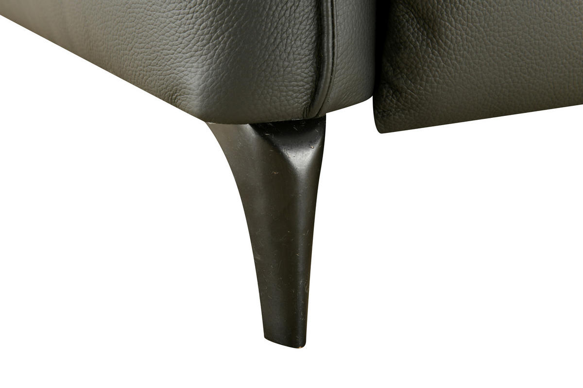 2-SITZER-SOFA Schwarz Echtleder  - Schwarz, Design, Leder/Metall (191/98/101cm) - Novel