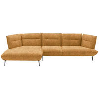ECKSOFA in Flachgewebe Currygelb  - Currygelb/Schwarz, Design, Textil/Metall (153/339cm) - Moderano
