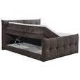 BOXSPRINGBETT 180/200 cm,  in Braun, Grau, Matratze, Bettkasten, Topper, H3 = fest, H4 = sehr fest, Wendematratze mit unterschiedlichen Härtegraden  - Schwarz/Braun, KONVENTIONELL, Kunststoff/Textil (180/200cm) - Esposa