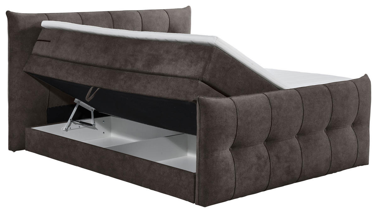 BOXSPRINGBETT 180/200 cm  Braun, Grau  - Schwarz/Braun, Konventionell, Kunststoff/Textil (180/200cm) - Esposa