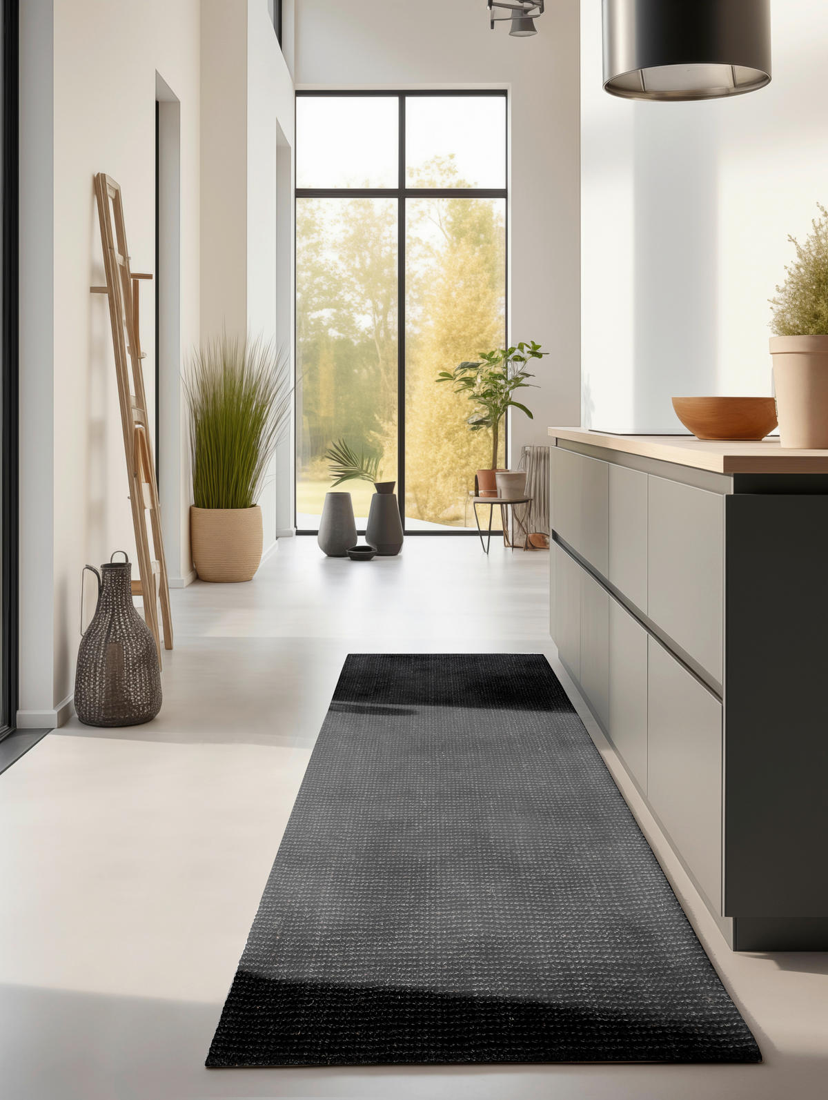 LÄUFER 80/200 cm Bouclé Schwarz  - Schwarz, Basics, Textil (80/200cm) - Linea Natura