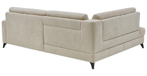 ECKSOFA Beige Chenille  - Beige/Schwarz, Design, Textil/Metall (182/239cm) - Valnatura