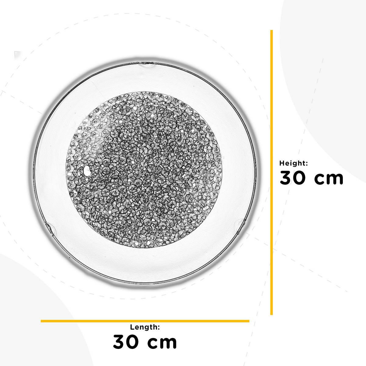 LED-DECKENLEUCHTE 1011 BRILL 30/30/10 cm   - Klar/Chromfarben, Design, Glas/Metall (30/30/10cm)