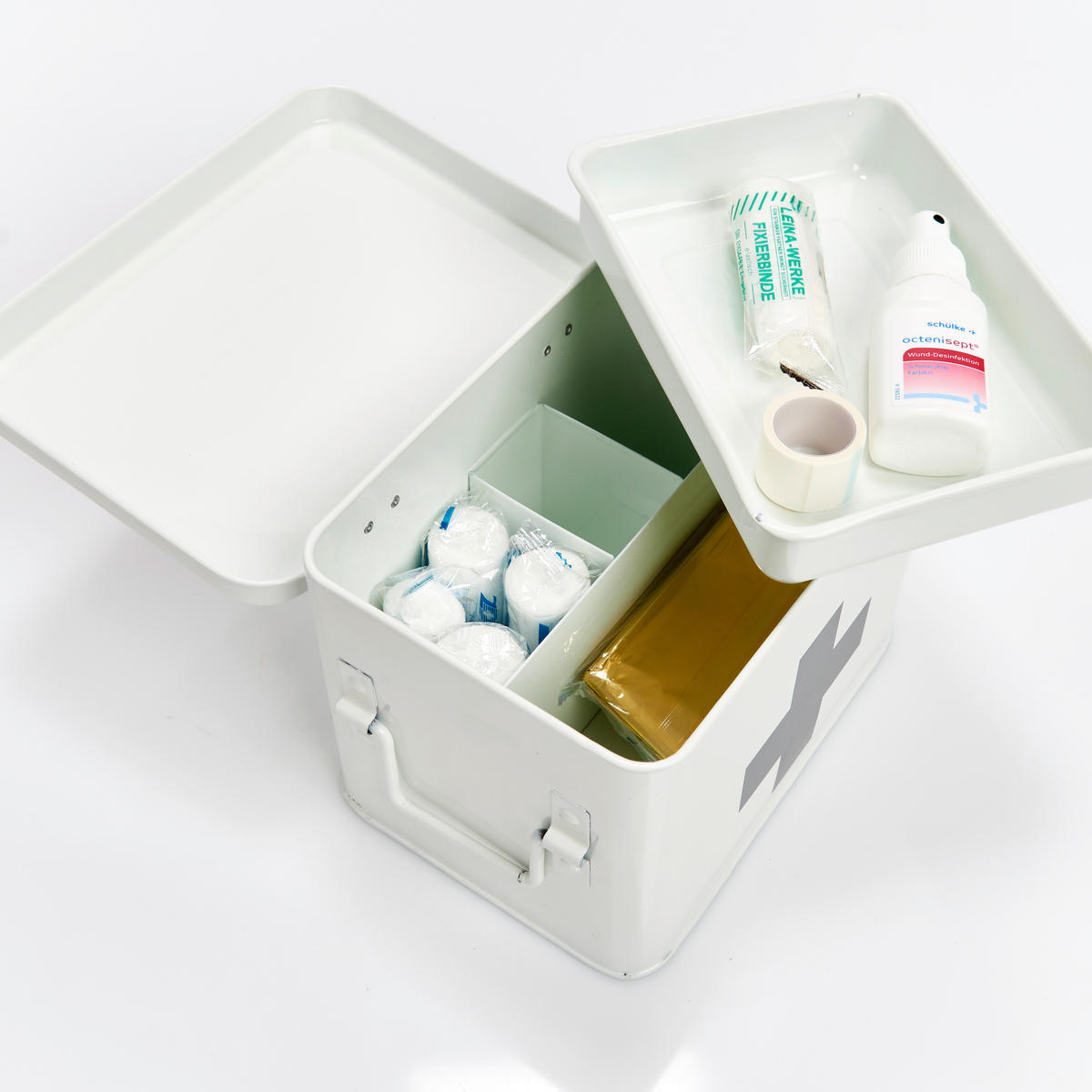 MEDIZINBOX  - Weiß, Basics, Metall (22.5/16.5/15.5cm) - Zeller Present