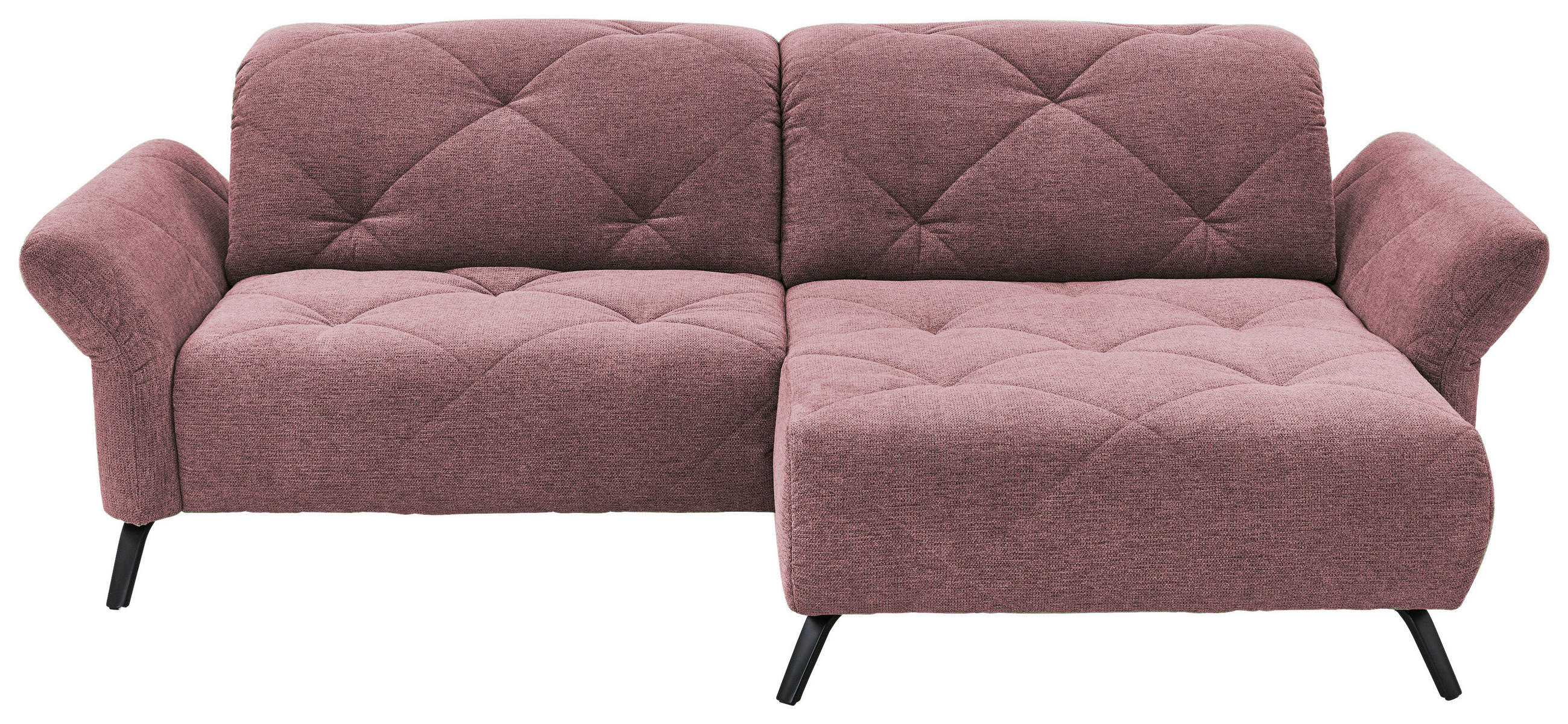 ECKSOFA Beach Flieder Webstoff  - Flieder/Schwarz, Design, Textil/Metall (244/173cm) - Moderano