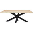 ESSTISCH in Holz, Metall 200/100/75 cm  - Eschefarben/Schwarz, LIFESTYLE, Holz/Metall (200/100/75cm) - Linea Natura