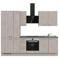 KÜCHENLEERBLOCK 270 cm   in Grau, Schieferfarben, Hellgrau  - Schieferfarben/Edelstahlfarben, MODERN, Holzwerkstoff/Metall (270cm) - Nobilia