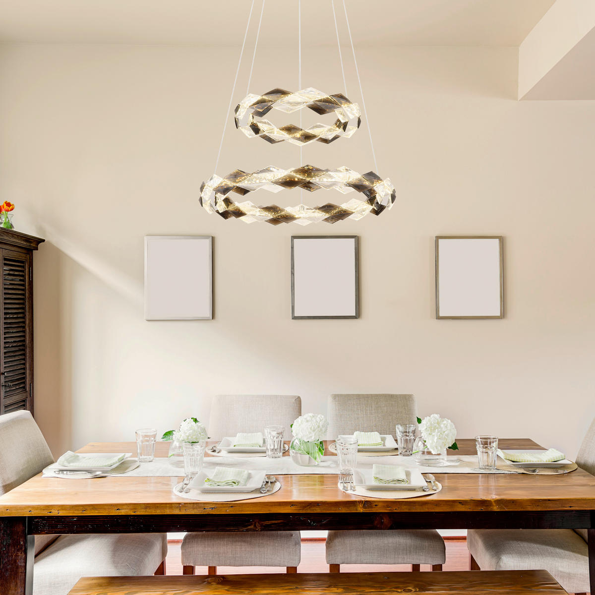 ZÁVĚSNÉ LED SVÍTIDLO, 55/55/130 cm  - Design (55/55/130cm) - Globo