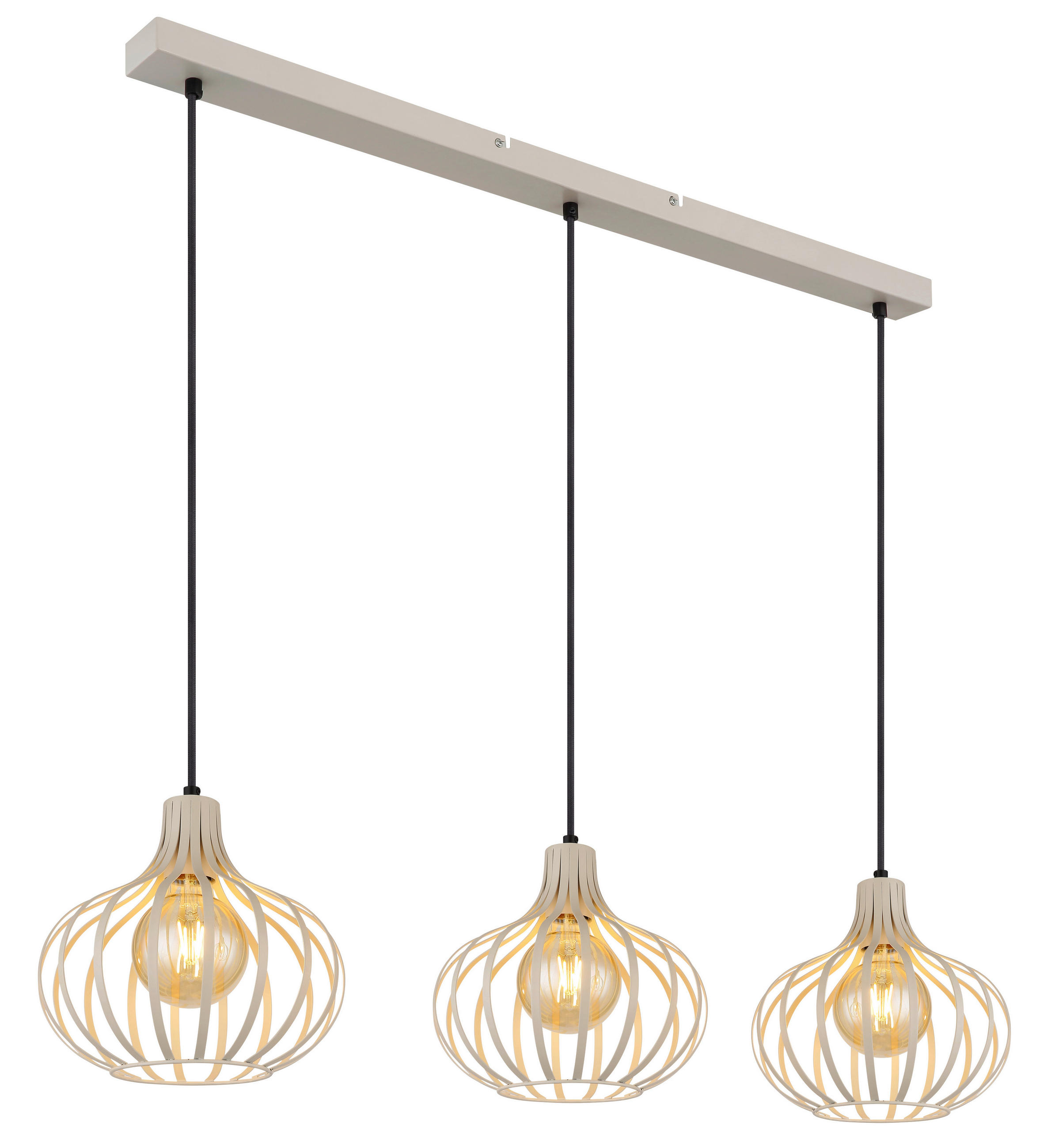 HÄNGELEUCHTE MATEO 103/25/150 cm   - Sandfarben/Creme, Basics, Textil/Metall (103/25/150cm) - Globo