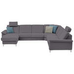 WOHNLANDSCHAFT  in Chenille Grau  - Alufarben/Grau, Design, Textil/Metall (170/333/265cm) - Dieter Knoll