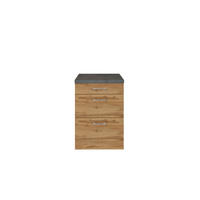 KÜCHENUNTERSCHRANK 50/85/60 cm  in Anthrazit, Eiche Wotan  - Chromfarben/Anthrazit, Modern, Holzwerkstoff/Metall (50/85/60cm) - Held