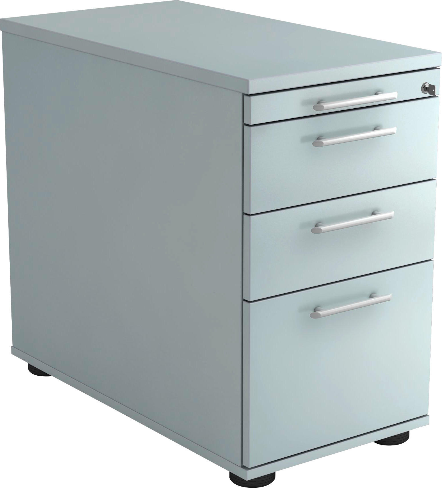 ANSTELLCONTAINER Grau  - Alufarben/Grau, KONVENTIONELL, Holzwerkstoff/Kunststoff (42,8/72-76/80cm) - Venda