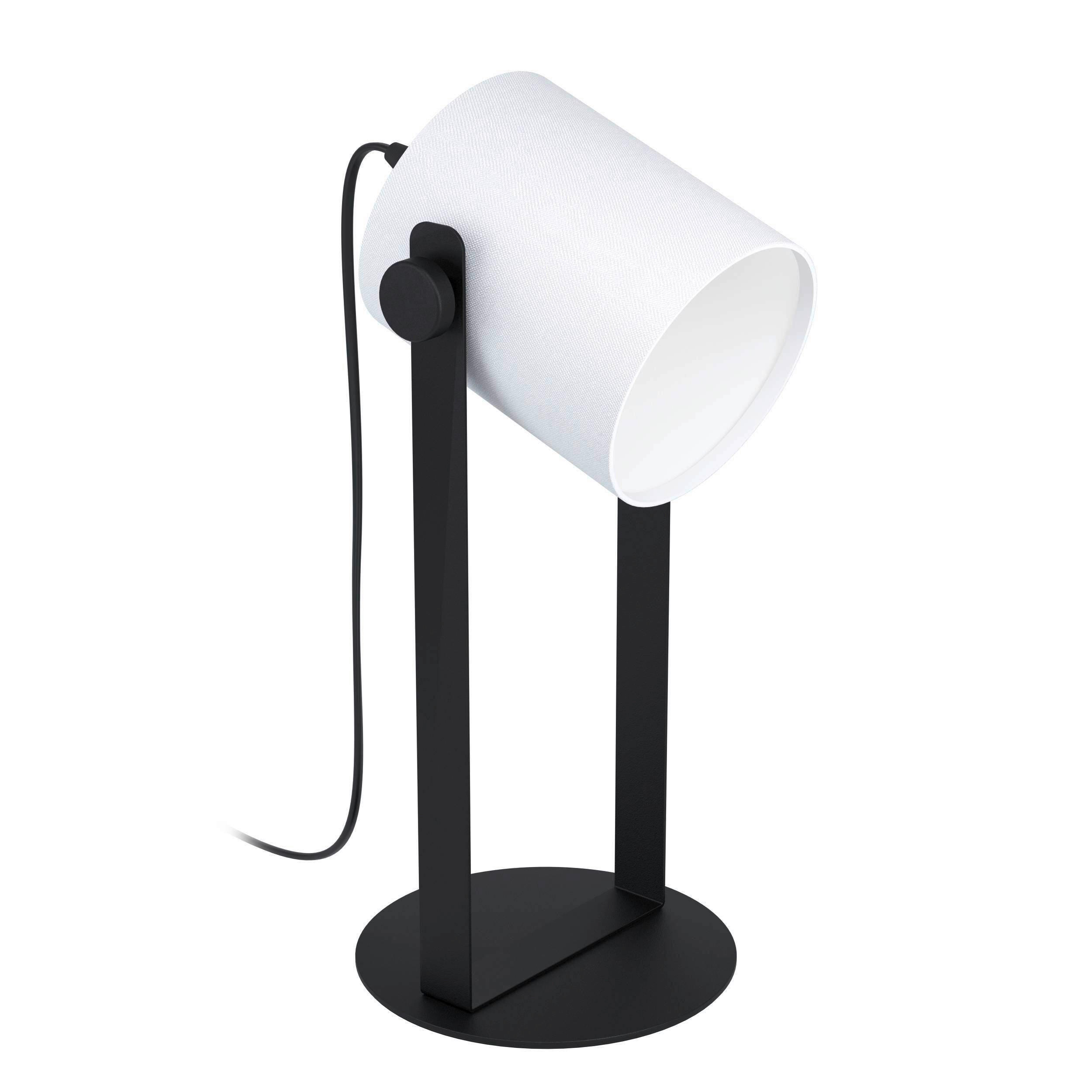 STOLNÁ LAMPA, E27, 19,5/42,5 cm  - čierna/biela, Basics, kov/drevo (19,5/42,5cm) - Eglo