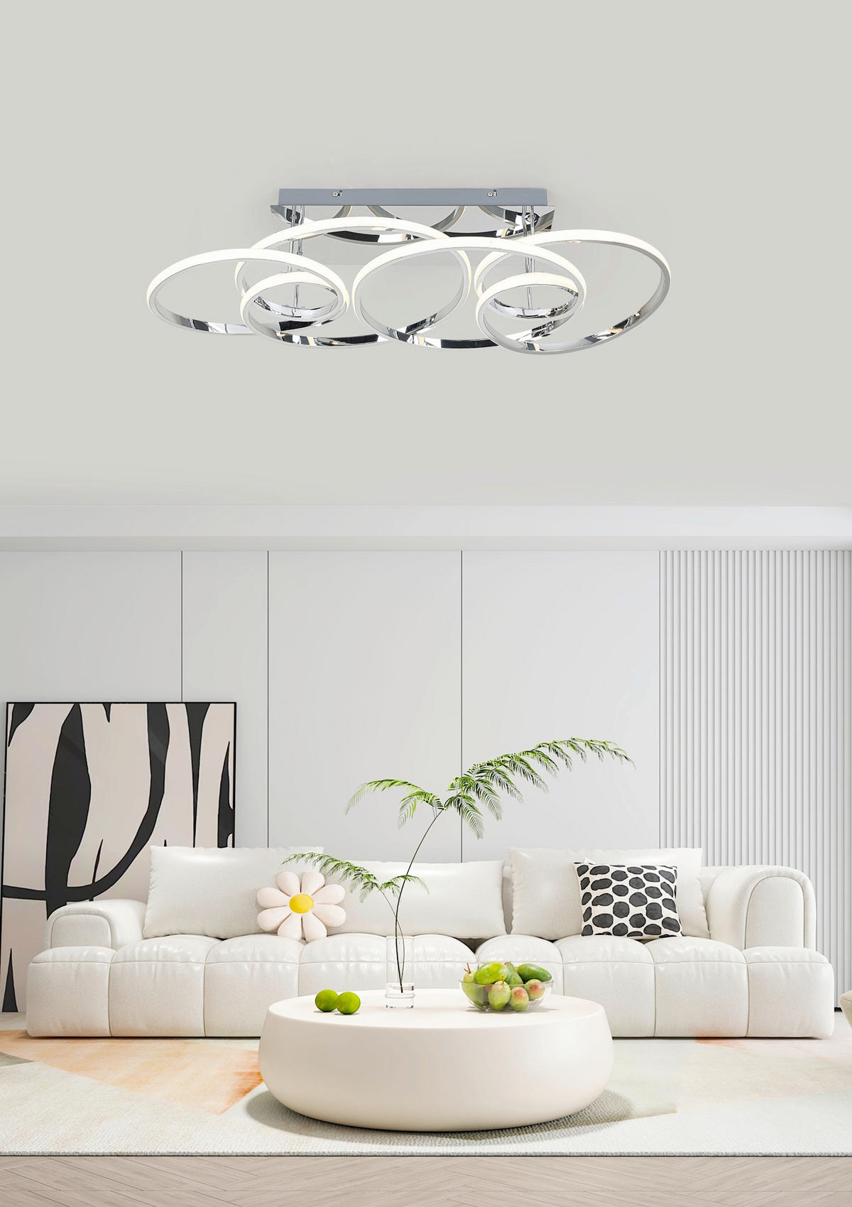 DECKENLEUCHTE 70/40/25 cm  - Chromfarben, Trend, Kunststoff/Metall (70/40/25cm) - Collett's Monde