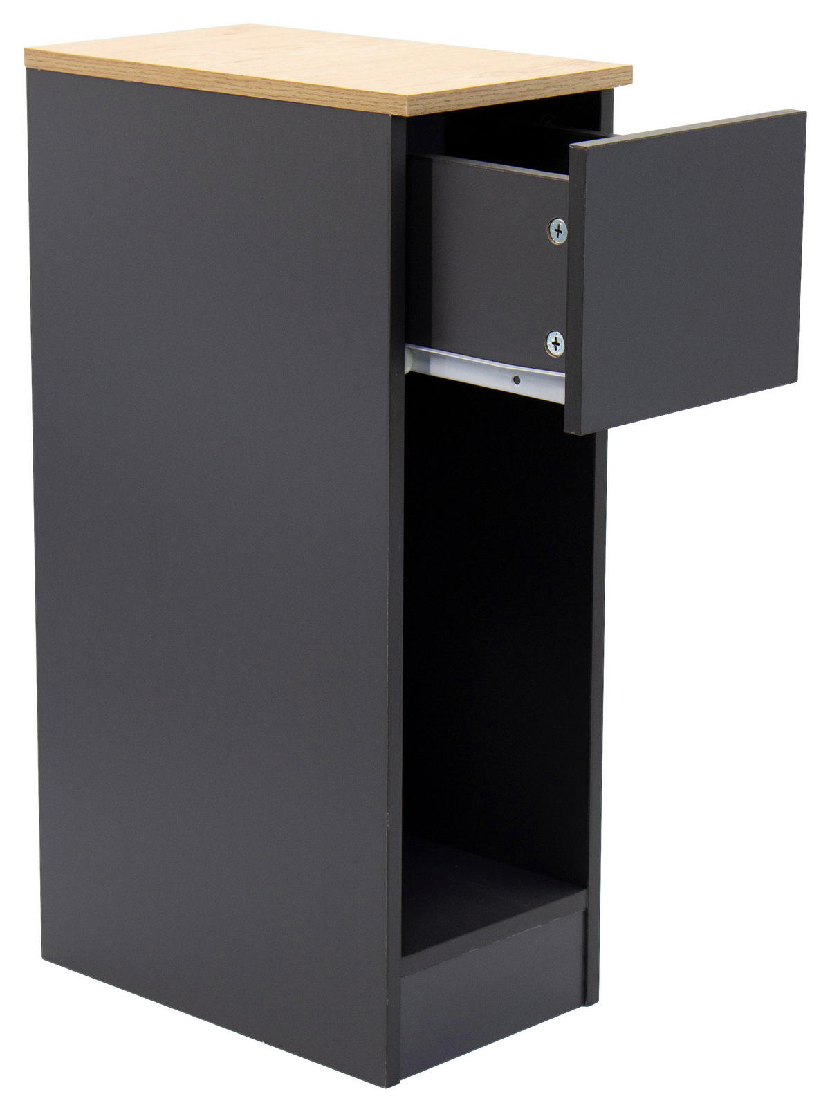 NACHTSCHRANK 19,6/60/33 cm, Anthrazit, Eiche Artisan,  - Anthrazit/Eiche Artisan, Basics, Holzwerkstoff (19,6/60/33cm) - Boxxx