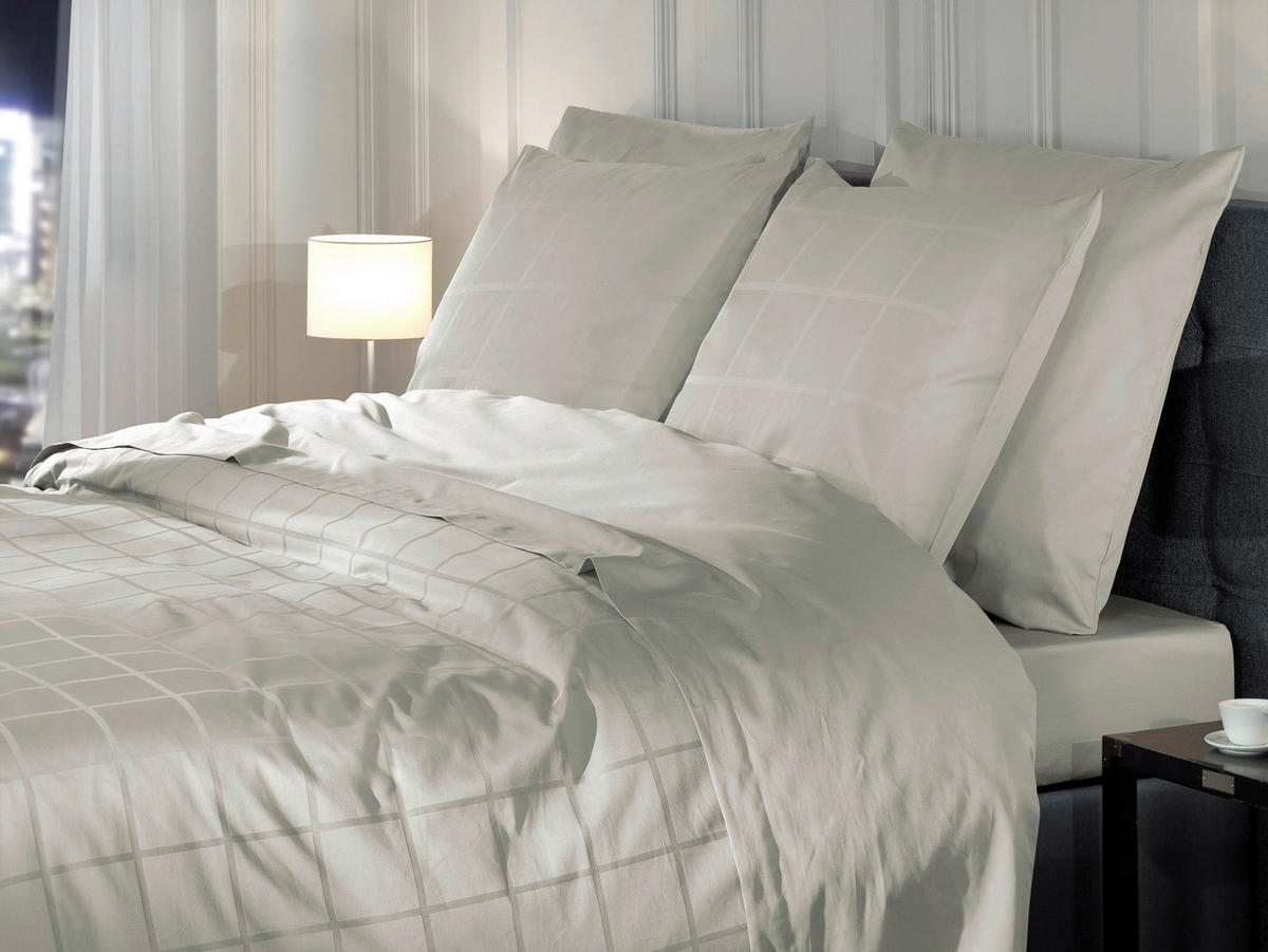 BETTWÄSCHE Diamante Makosatin 155/220 cm  - Hellgrau, Basics, Textil (155/220cm)