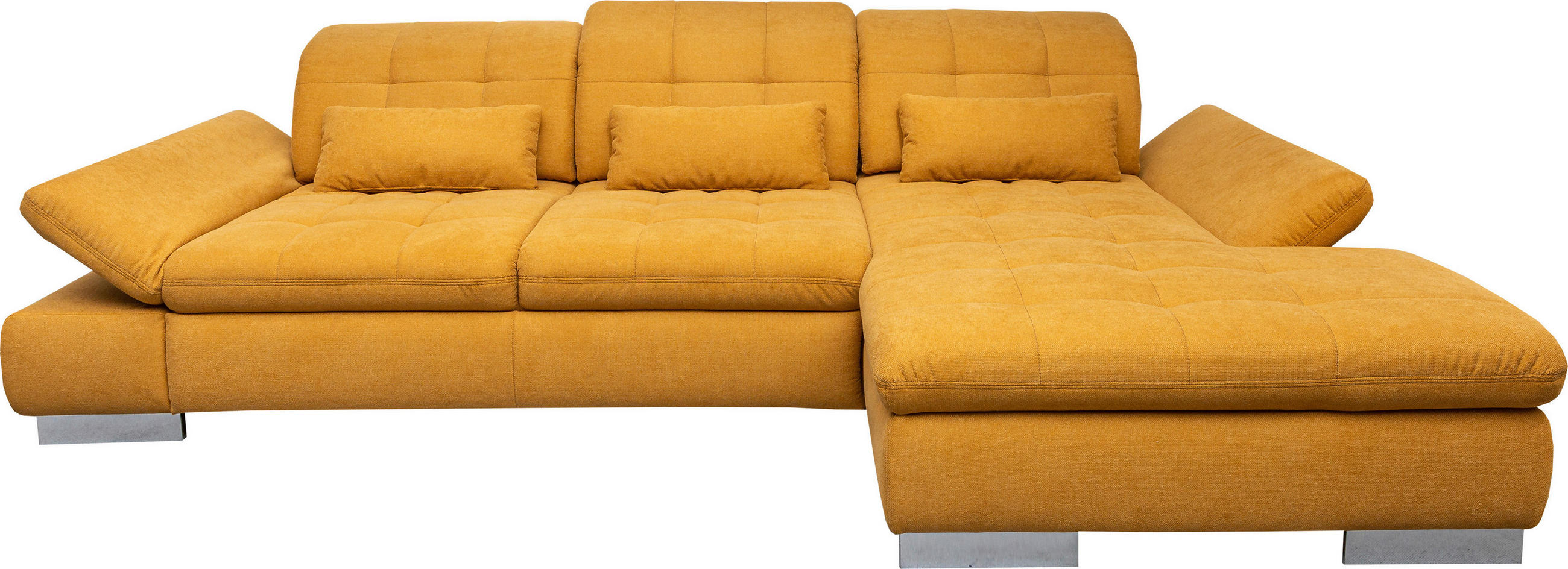 ÜLŐGARNITÚRA textil mustársárga  - mustársárga/fekete, Basics, műanyag/textil (305/79-96/199cm) - Andante