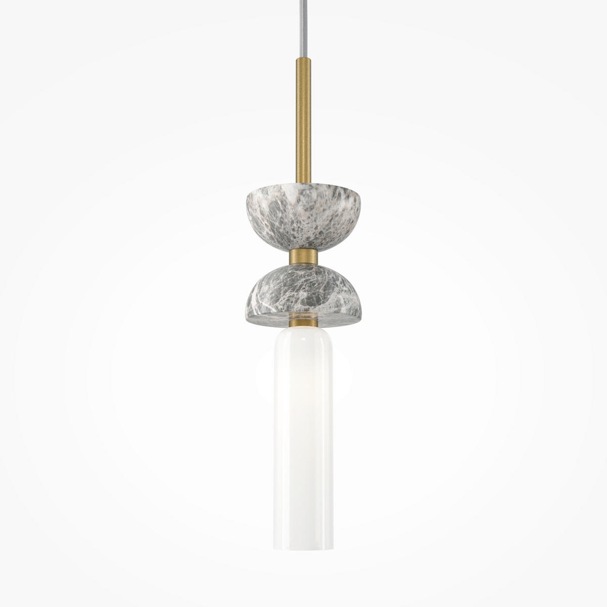 PENDELLEUCHTE Kyoto 10/336.5 cm  - Goldfarben/Weiß, Design, Stein/Metall (10/336.5cm) - MAYTONI