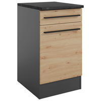 KÜCHENUNTERSCHRANK 50/90/60 cm  in Anthrazit, Eiche Artisan  - Anthrazit/Schwarz, Design, Holzwerkstoff/Kunststoff (50/90/60cm) - MID.YOU