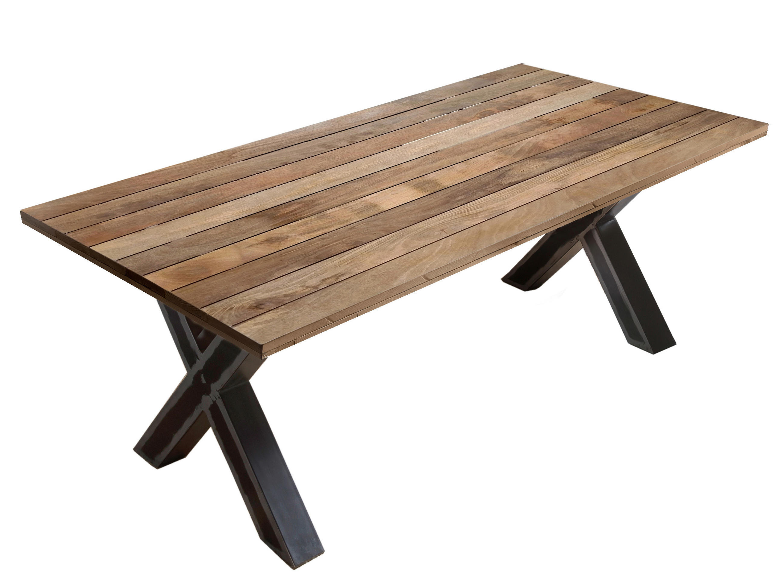 MATBORD i trä, metall 220/100/77 cm   - svart/naturfärgad, Design, metall/trä (220/100/77cm) - Livetastic