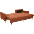 ECKSOFA in Flachgewebe Rostfarben - Rostfarben/Eiche Wotan, KONVENTIONELL, Holz/Textil (255/157cm) - Carryhome