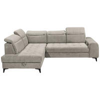 ECKSOFA in Webstoff Grau  - Schwarz/Grau, Konventionell, Kunststoff/Textil (200/282cm) - MID.YOU