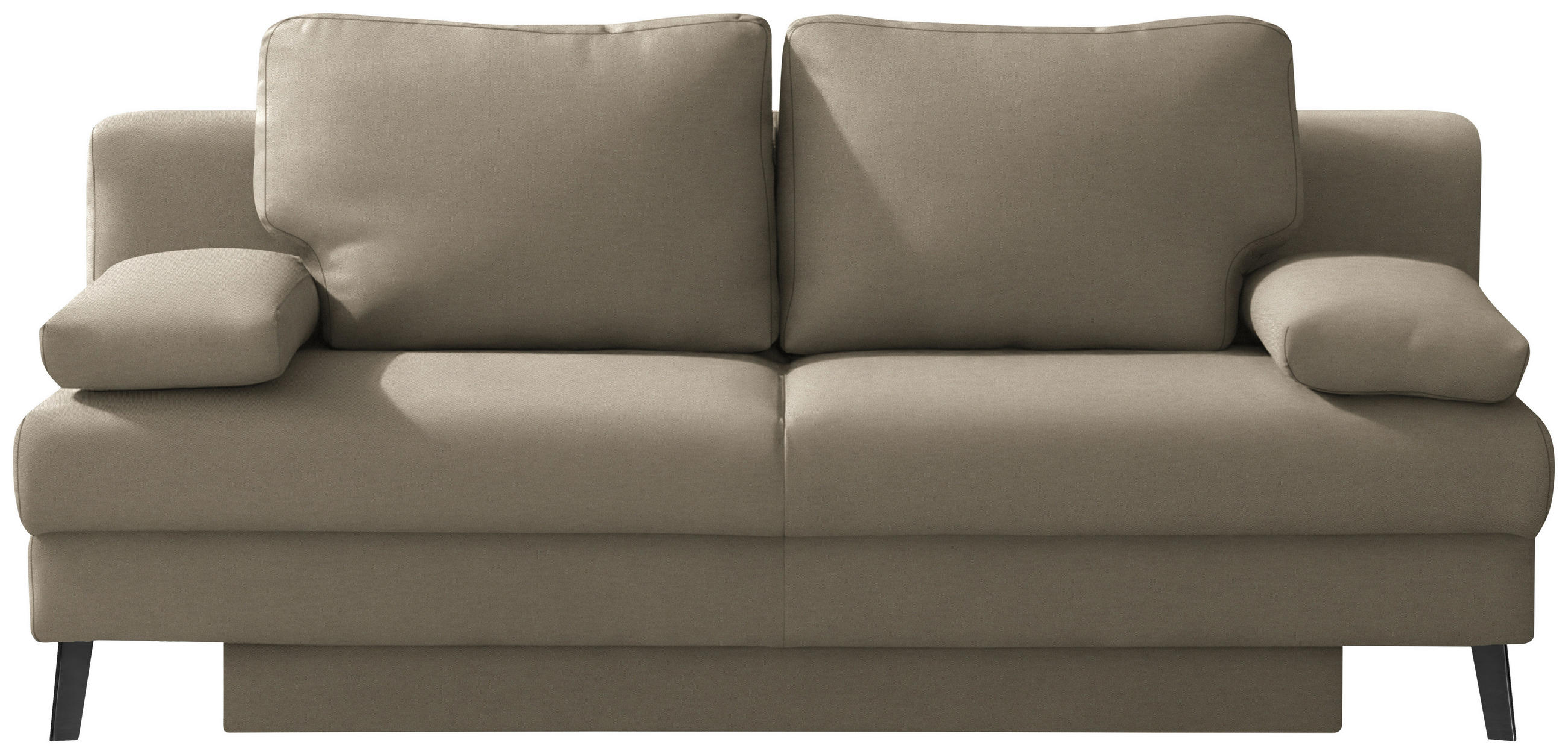 SCHLAFSOFA Flachgewebe Cappuccino  - Schwarz/Cappuccino, Modern, Textil/Metall (194/91/90cm) - Novel